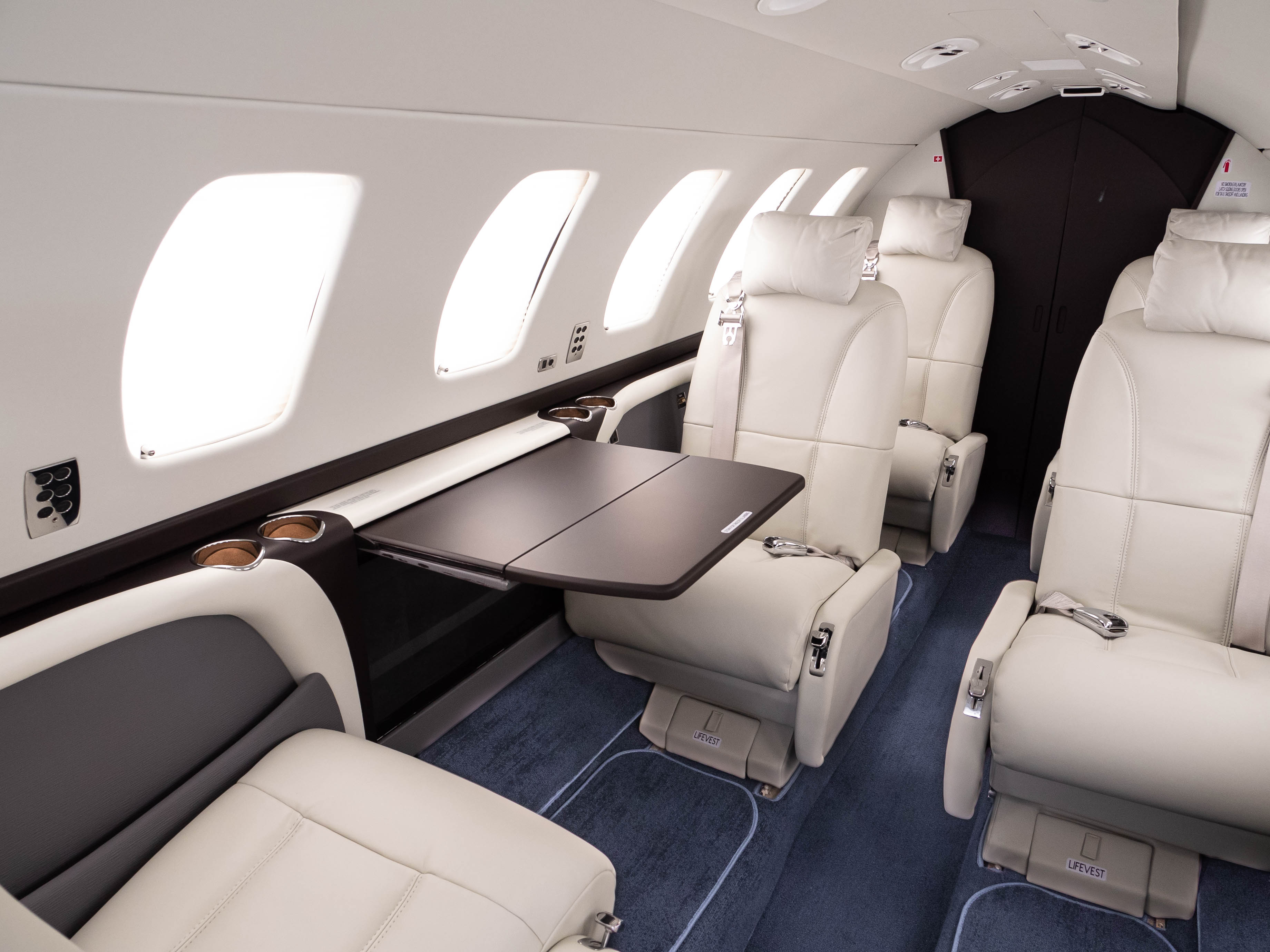 Citation CJ3 interior seating detail