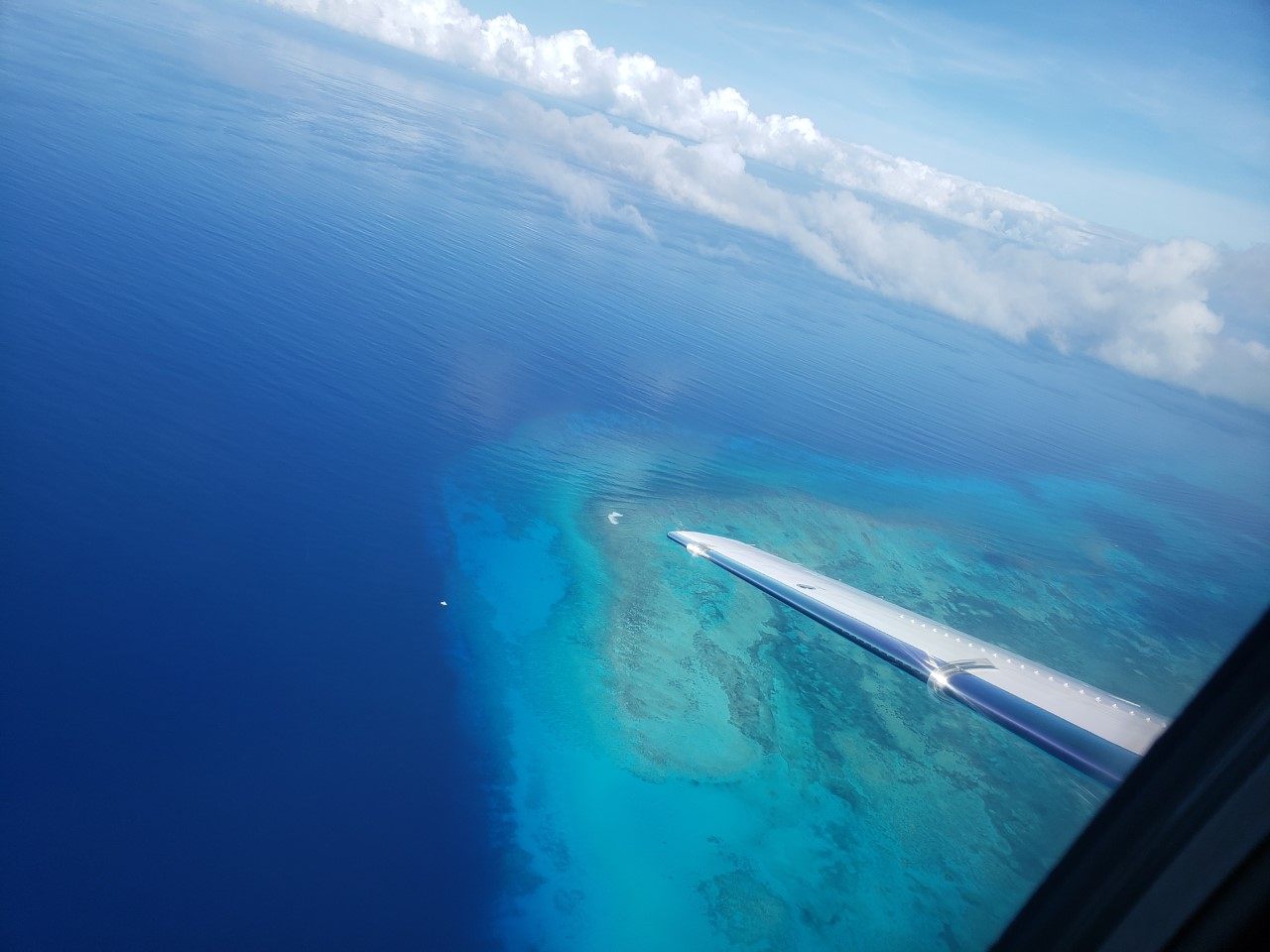 Reef and shallows seen from the cabin window